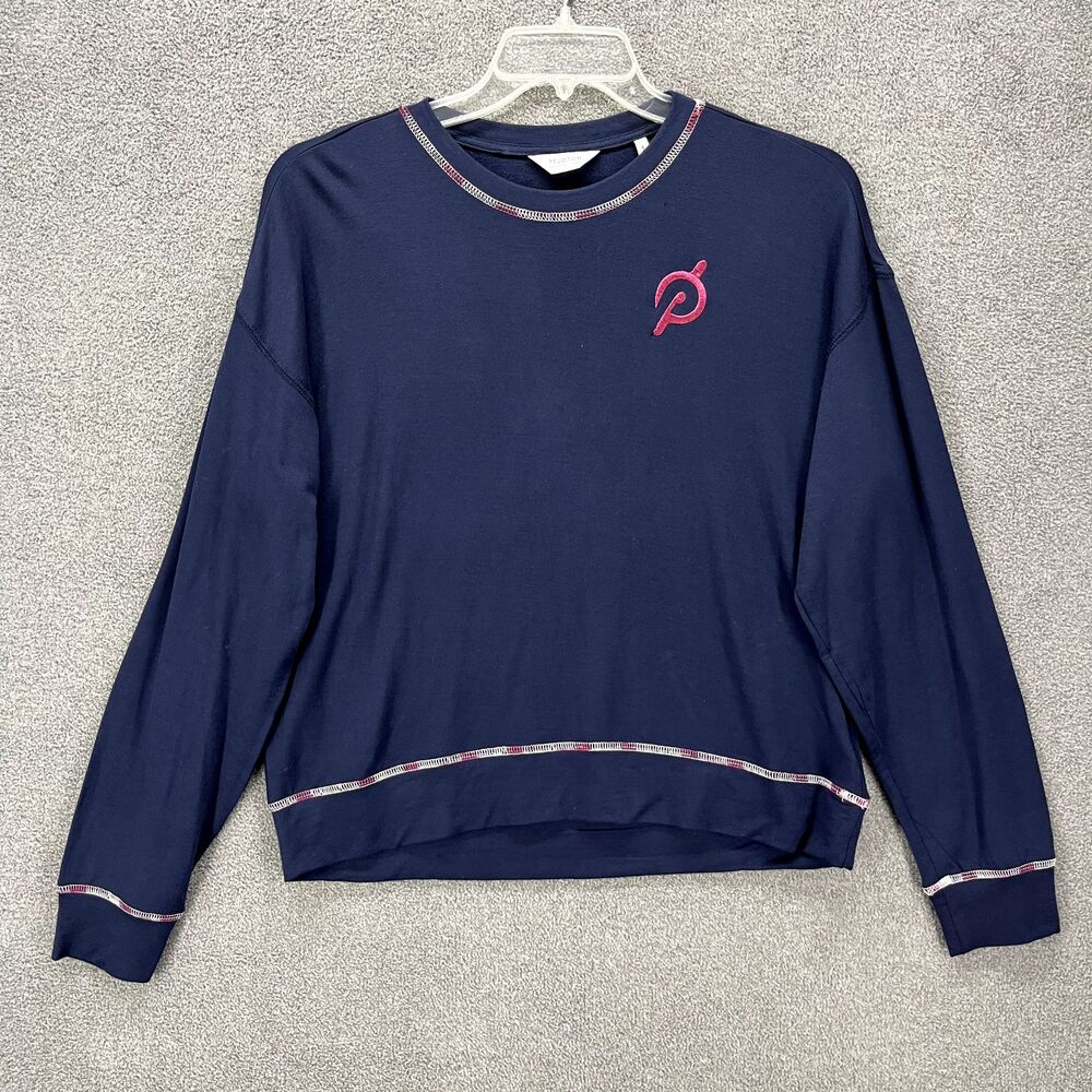 PELOTON Sweatshirt Womens Large Blue Navy Sleepover Pullover‎